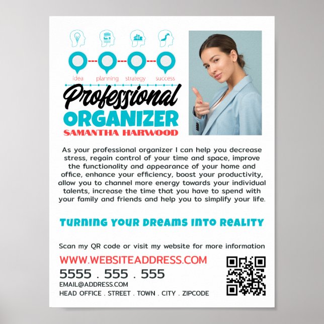 Plan for Success Design, Professional Organizer Poster (Front)