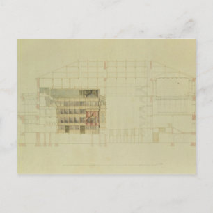 Plan for the Dresden Royal Theatre, c.1838 Postcard