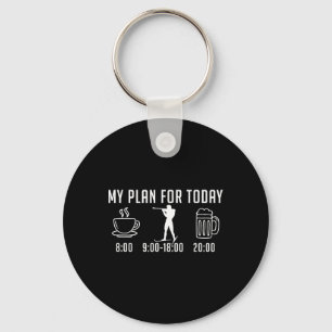 Plan For Today - Coffee Biathlon Beer Wine - Funny Keychain