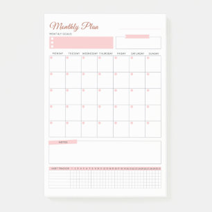 Plan mensuel Pastel Post-It Note - Planifiez votre