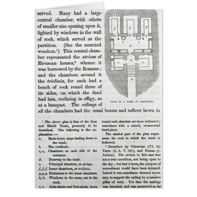 Plan of a Tomb at Cervetri (Front)