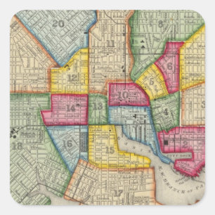 Plan Of Baltimore Square Sticker