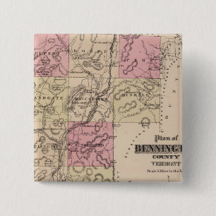 Plan of Bennington County, Vermont 2 Inch Square Button