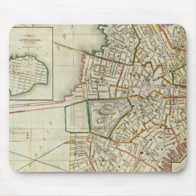 Plan of Boston and Charleston Mouse Pad (Front)
