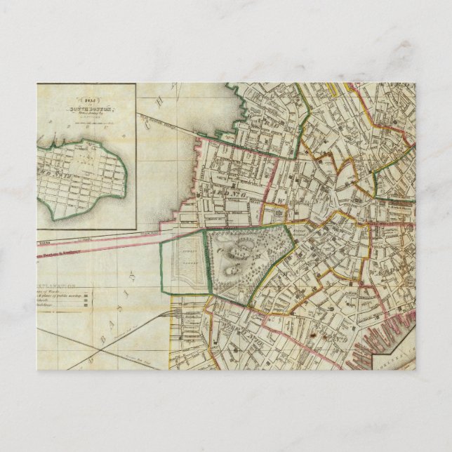 Plan of Boston and Charleston Postcard (Front)