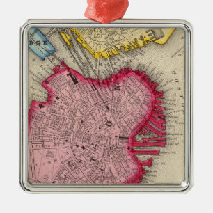 Plan Of Boston Metal Ornament