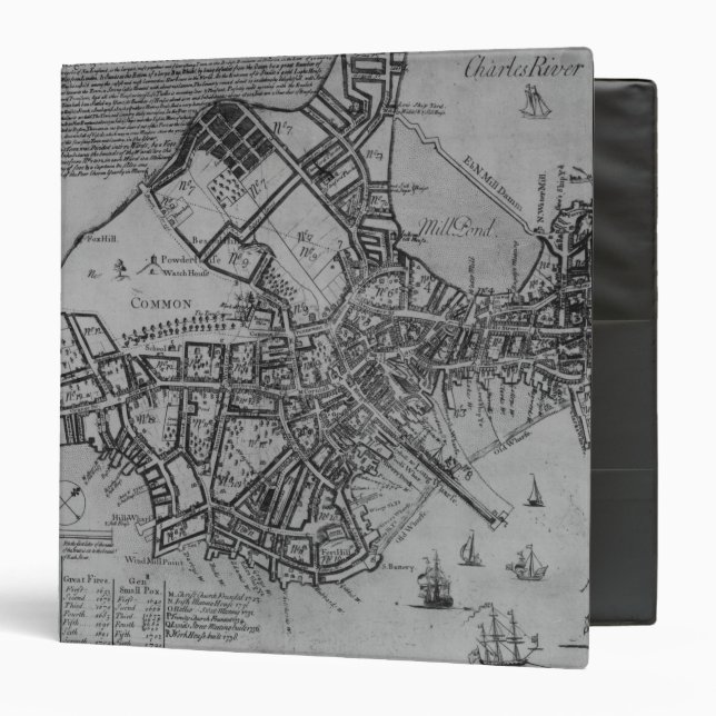 Plan of Boston, New England, 1739 Binder (Front/Inside)