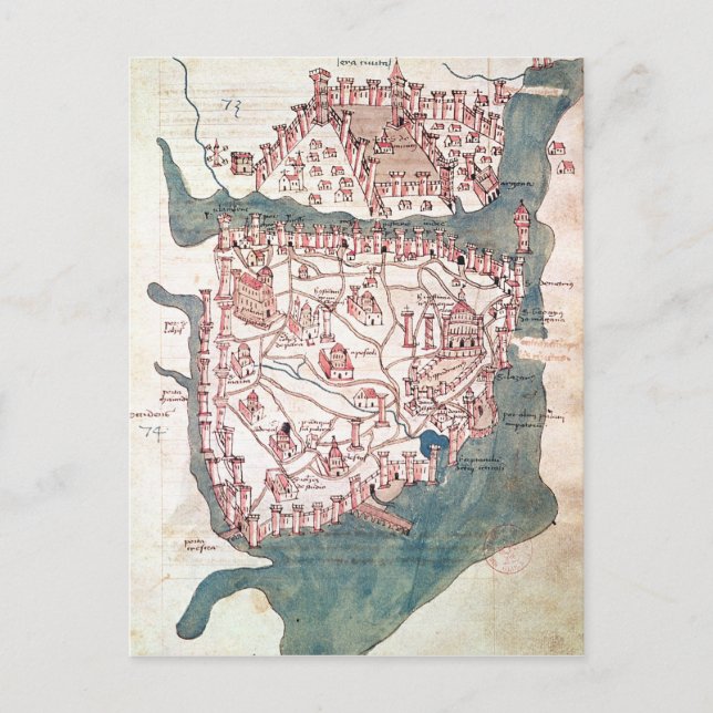 Plan of Constantinople Postcard (Front)
