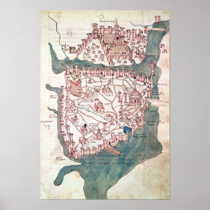 Plan of Constantinople Poster