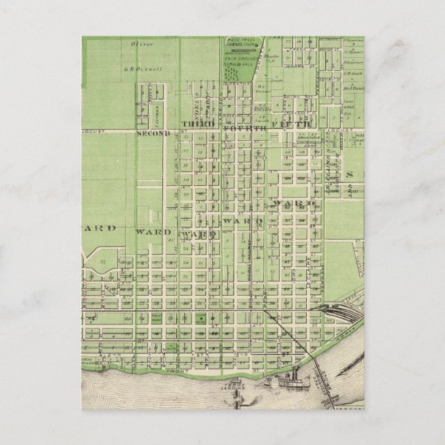 Plan of Davenport, Scott County, State of Iowa Postcard (Front)