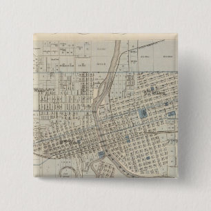 Plan of Des Moines, Polk County, Iowa 2 Inch Square Button