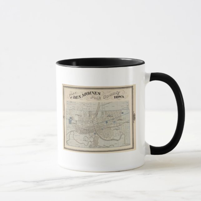 Plan of Des Moines, Polk County, Iowa Mug (Right)