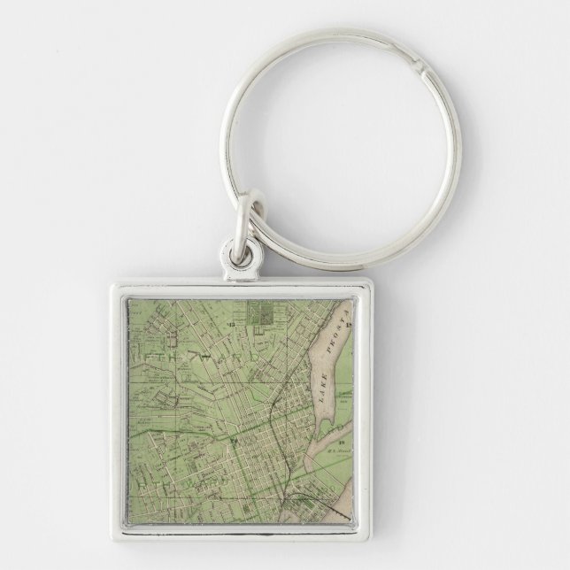 Plan of Dubuque, Dubuque County, State of Iowa Keychain (Front)