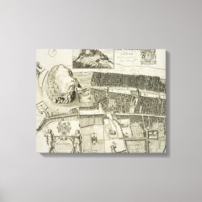 Plan of Edinburgh, pub. by John Smith (c.1652-1742 Canvas Print (Front)