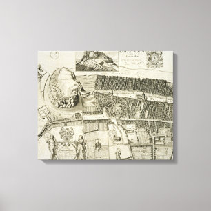 Plan of Edinburgh, pub. by John Smith (c.1652-1742 Canvas Print