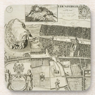 Plan of Edinburgh, pub. by John Smith (c.1652-1742 Coaster