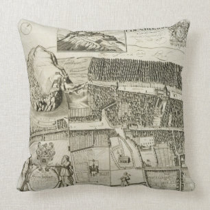 Plan of Edinburgh, pub. by John Smith (c.1652-1742 Throw Pillow