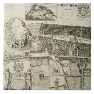 Plan of Edinburgh, pub. by John Smith (c.1652-1742 Tile