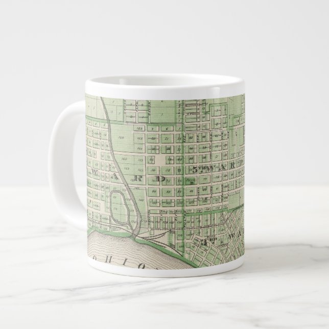 Plan of Evansville, Vanderburgh Co Large Coffee Mug (Front Left)