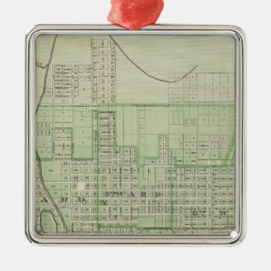 Plan of Evansville, Vanderburgh Co Metal Ornament