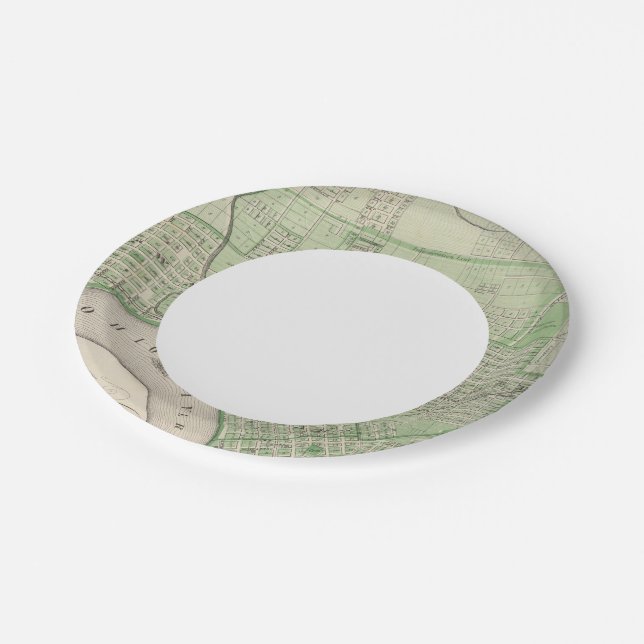Plan of Evansville, Vanderburgh Co Paper Plate (Angled)