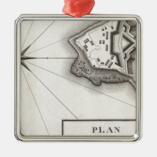 Plan of Fort Niagara Metal Ornament