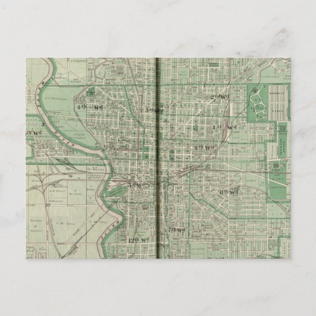 Plan of Indianapolis Postcard (Front)