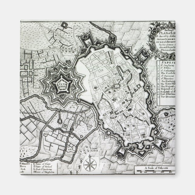 Plan of Lisle, 1736 Magnet (Front)