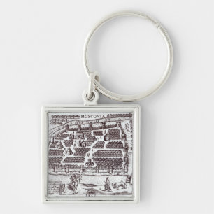 Plan of Moscow, 1628 Keychain