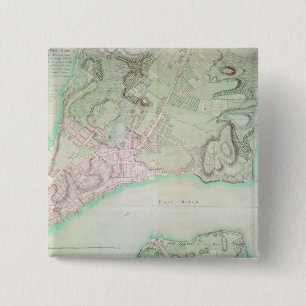 Plan of New York, 1776 2 Inch Square Button