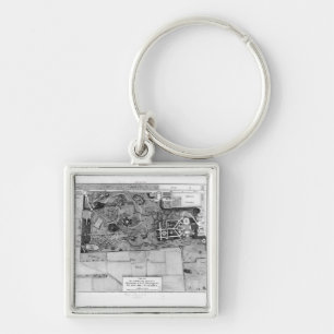 Plan of Parc Monceau in Paris Keychain