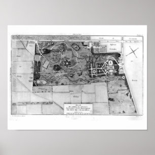 Plan of Parc Monceau in Paris Poster