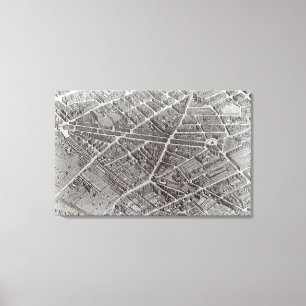 Plan of Paris, known as the 'Plan de Turgot' Canvas Print
