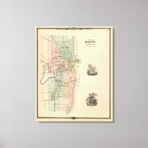 Plan of Racine, county seat of Racine Co Canvas Print