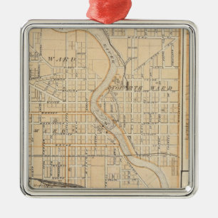 Plan of South Bend with Mishawaka Metal Ornament