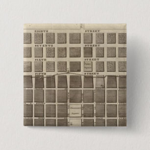 Plan of St. Louis, Missouri 2 Inch Square Button