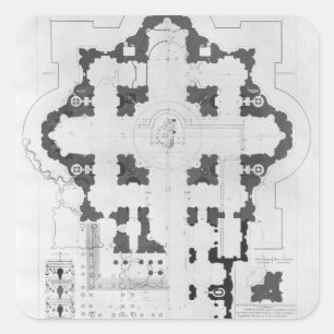 Plan of St. Peter's Basilica Square Sticker