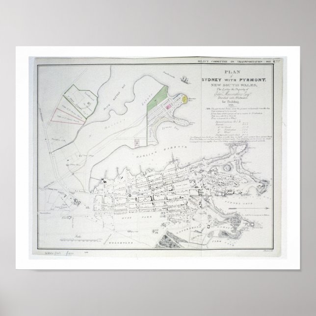 Plan of Sydney with Pyrmont, New South Wales, the Poster (Front)
