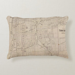 Plan of Terre Haute, Vigo Co Decorative Pillow
