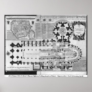 Plan of the Abbey Church of St. Denis, 1705 Poster