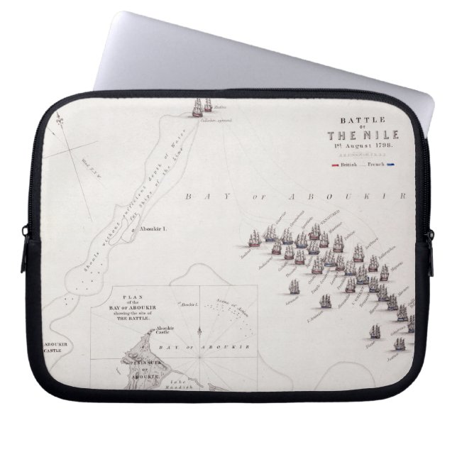Plan of the Battle of the Nile, 1st August 1798, c Laptop Sleeve (Front)