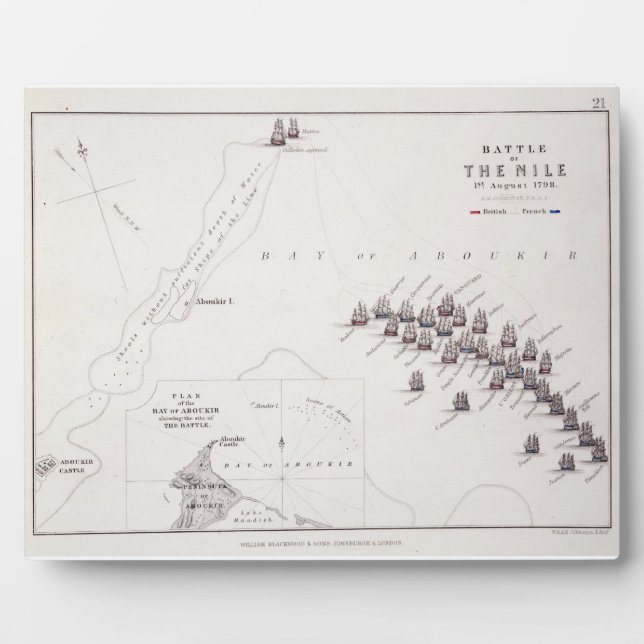 Plan of the Battle of the Nile, 1st August 1798, c Plaque (Front)