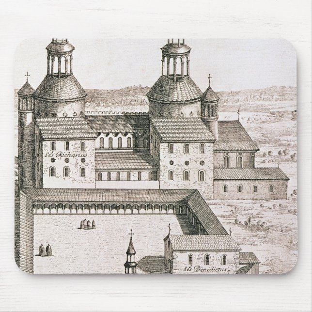 Plan of the Benedictine Abbey of Saint-Riquier Mouse Pad (Front)