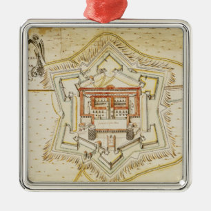Plan of the citadel of Milan Metal Ornament