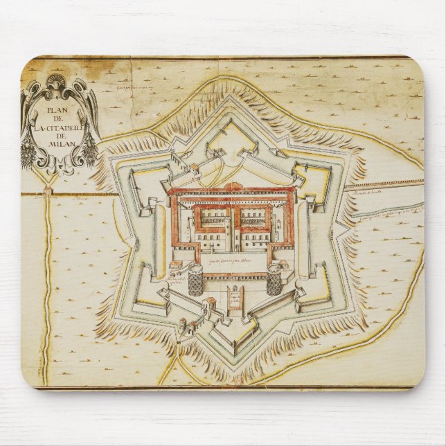 Plan of the citadel of Milan Mouse Pad (Front)