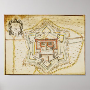 Plan of the citadel of Milan Poster