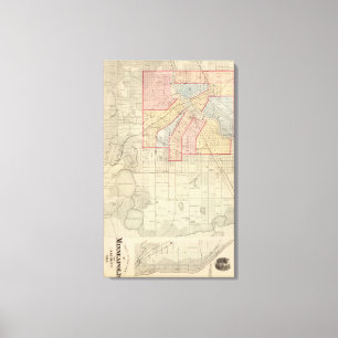 Plan of the City of Minneapolis and Vicinity Canvas Print