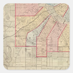 Plan of the City of Minneapolis and Vicinity Square Sticker
