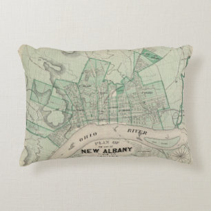 Plan of the City of New Albany, Floyd Co, Indiana Accent Pillow