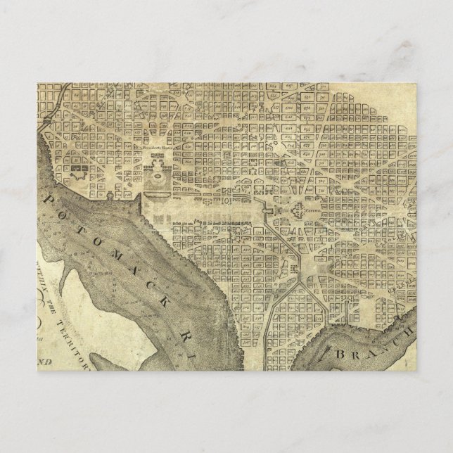 Plan of the City of Washington Postcard (Front)